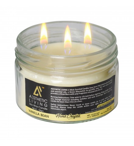 3-Wick Vanilla Bean Soy Wax Candle